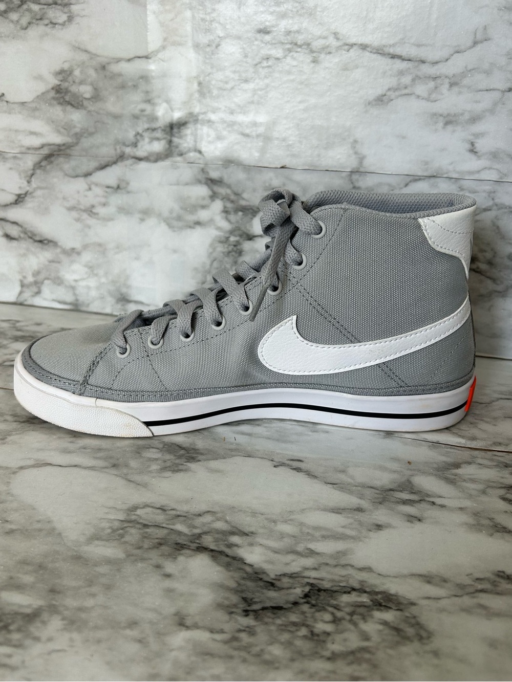 Nike | men’s size 8 women’s size 9.5 Court Legacy Canvas Mid US Wolf Grey/white - Picture 6 of 11